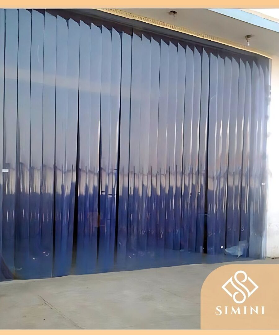 Rèm ngăn lạnh PVC màu xanh trong - Simini