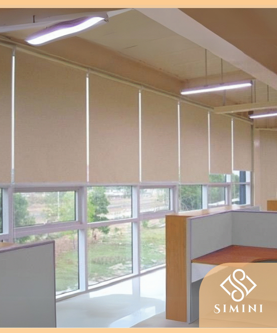Rèm cuốn che nắng văn phòng màu be  - Simini Basic