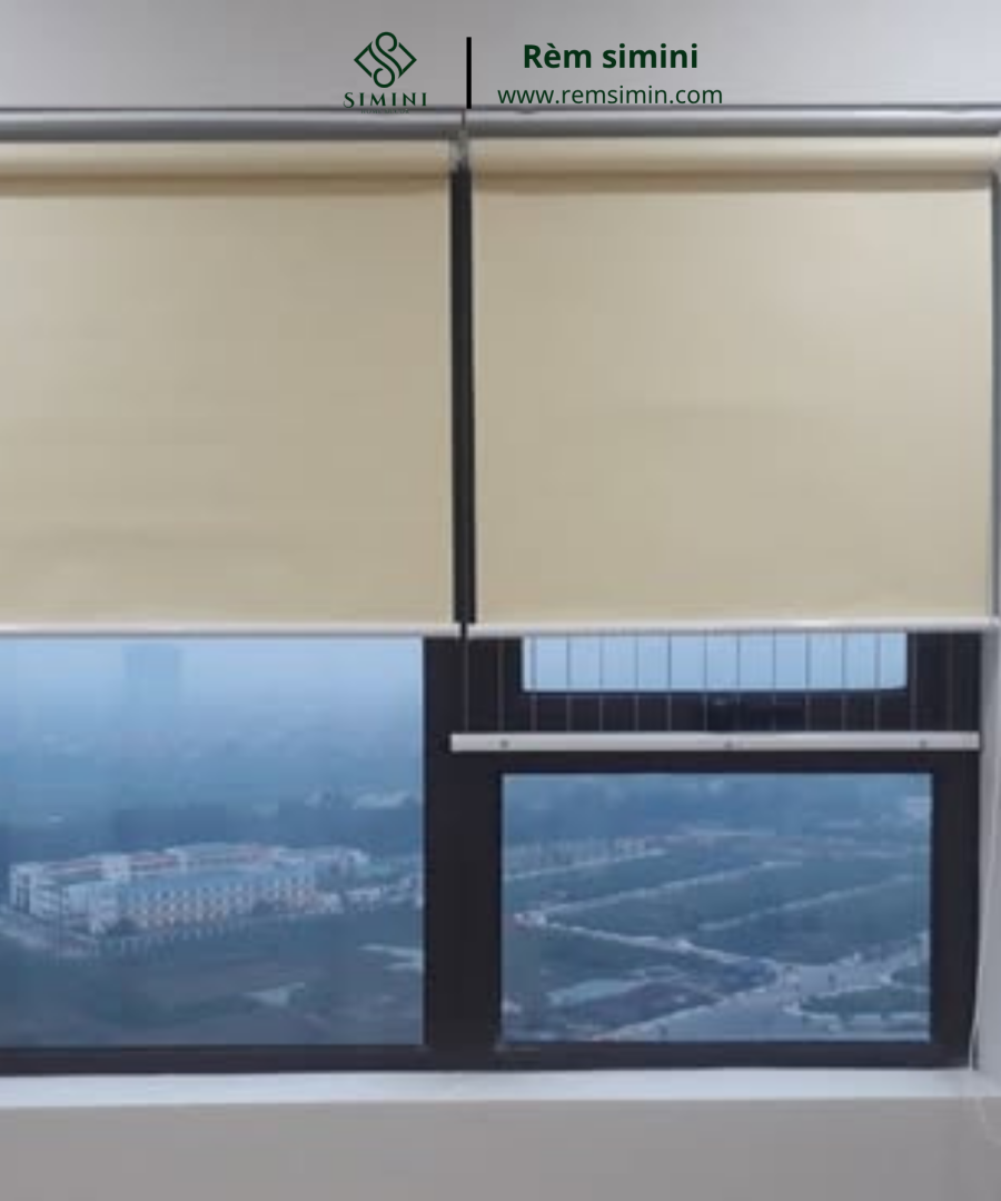 [Màu Kem / Be] Rèm cuốn, Rèm cuốn không cần khoan, rèm che cửa sổ chống nắng cản sáng có đặt theo yêu cầu Simini (Sao chép)